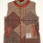 Upcycled Harris Tweed Padded Gilet with Leather Trim (HTMGLT2XL1)