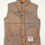 Upcycled Harris Tweed Padded Gilet with Leather Trim (HTMGLT2XL2)