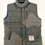 Upcycled Harris Tweed Padded Gilet with Leather Trim (HTMGLT3XL7)