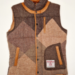 Upcycled Harris Tweed Padded Gilet with Leather Trim (HTMGLTXL1)