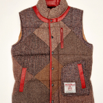 Upcycled Harris Tweed Padded Gilet with Leather Trim (HTMGLTXL8)