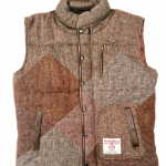 Upcycled Harris Tweed Padded Gilet with Leather Trim (HTMGLT5XL11)