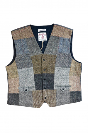Upcycled Harris Tweed Patchwork Waistcoat (HTMWP5XL2)
