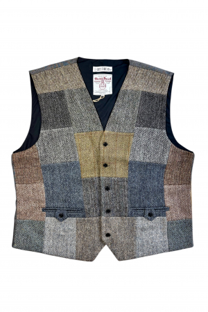 Upcycled Harris Tweed Patchwork Waistcoat (HTMWP5XL1)