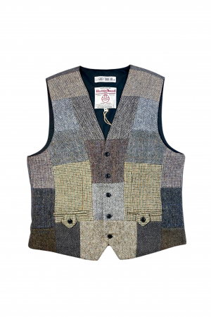 Upcycled Harris Tweed Patchwork Waistcoat (HTMWPM2)