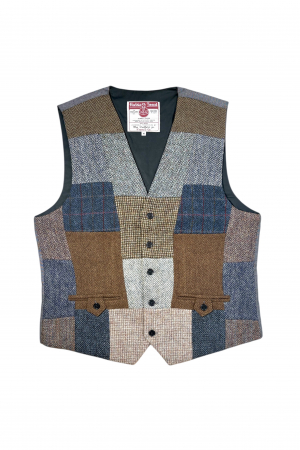 Upcycled Harris Tweed Patchwork Waistcoat (HTMWPM1)