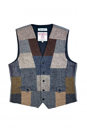 Upcycled Harris Tweed Patchwork Waistcoat (HTMWPL4)