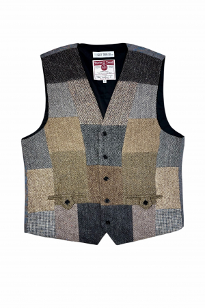 Upcycled Harris Tweed Patchwork Waistcoat (HTMWPXL1)