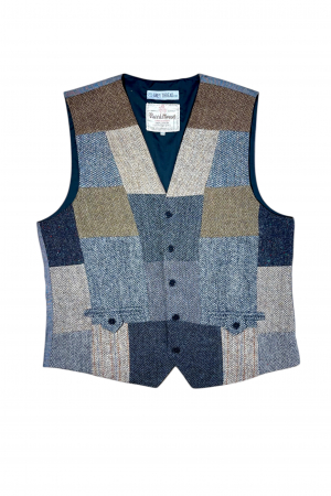 Upcycled Harris Tweed Patchwork Waistcoat (HTMWPXL4)