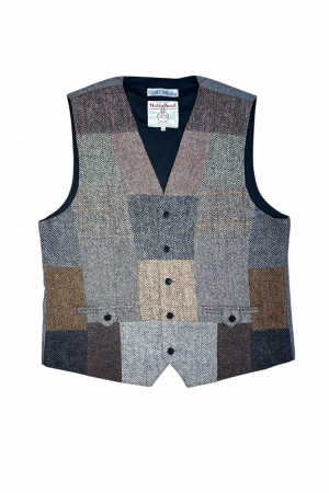 Upcycled Harris Tweed Patchwork Waistcoat (HTMWPXL5)