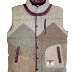 Upcycled Harris Tweed Padded Gilet with Leather Trim (HTMGLT4XL3)