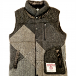 Upcycled Harris Tweed Padded Gilet with Leather Trim (HTMGLTS4)