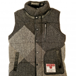 Upcycled Harris Tweed Padded Gilet with Leather Trim (HTMGLTS5)