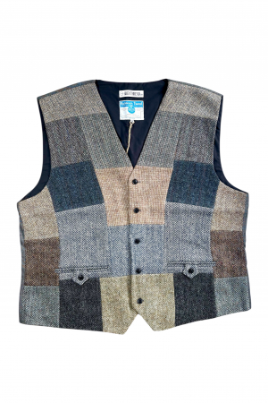 Upcycled Harris Tweed Patchwork Waistcoat (HTMWP5XL3)