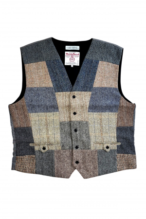 Upcycled Harris Tweed Patchwork Waistcoat (HTMWP5XL5)