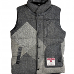 Upcycled Harris Tweed Padded Gilet with Leather Trim (HTMGLTS5)