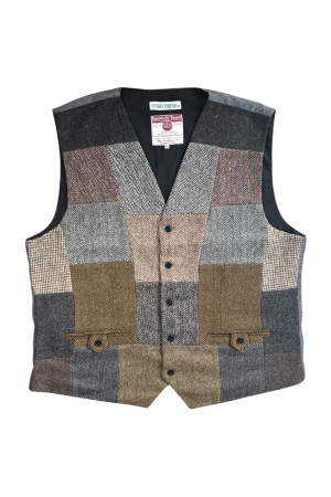 Upcycled Harris Tweed Patchwork Waistcoat (HTMWP4XL4)