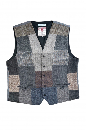 Upcycled Harris Tweed Patchwork Waistcoat (HTMWP4XL3)