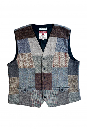 Upcycled Harris Tweed Patchwork Waistcoat (HTMWP4XL5)