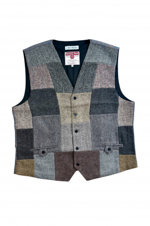 Upcycled Harris Tweed Patchwork Waistcoat (HTMWP4XL6)