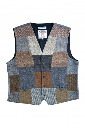 Upcycled Harris Tweed Patchwork Waistcoat (HTMWP4XL1)