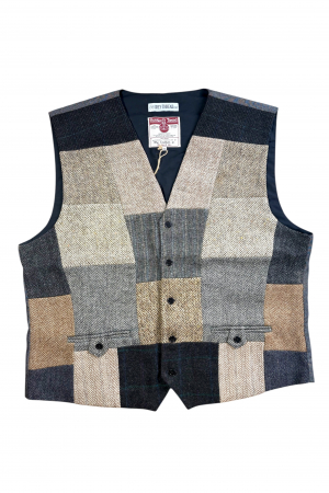 Upcycled Harris Tweed Patchwork Waistcoat (HTMWP5XL4)