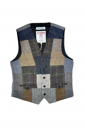 Upcycled Harris Tweed Patchwork Waistcoat (HTMWPS2)