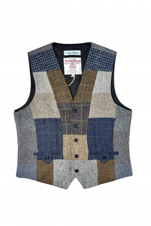 Upcycled Harris Tweed Patchwork Waistcoat (HTMWPS3)