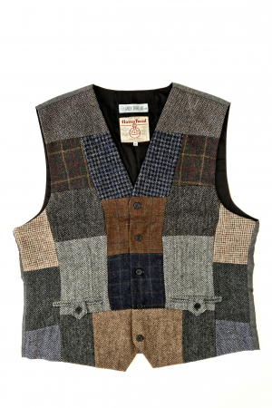Upcycled Harris Tweed Patchwork Waistcoat (HTMWP2XL2)