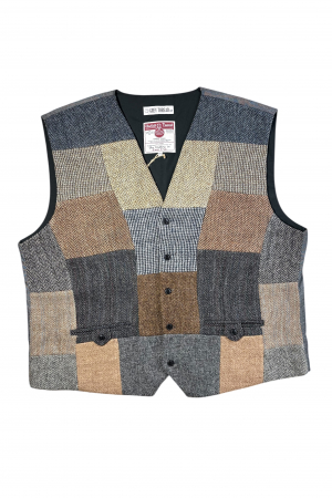 Upcycled Harris Tweed Patchwork Waistcoat (HTMWP6XL1)