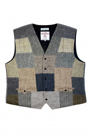 Upcycled Harris Tweed Patchwork Waistcoat (HTMWP6XL4)