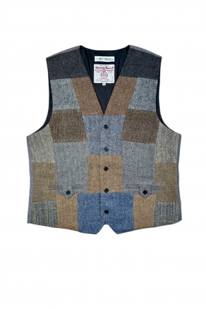 Upcycled Harris Tweed Patchwork Waistcoat (HTMWPXL8)
