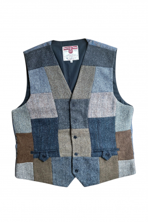 Upcycled Harris Tweed Patchwork Waistcoat (HTMWP2XL2)