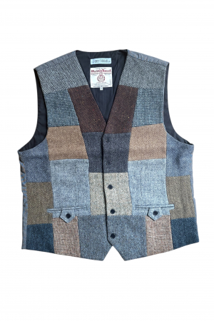 Upcycled Harris Tweed Patchwork Waistcoat (HTMWP2XL3)