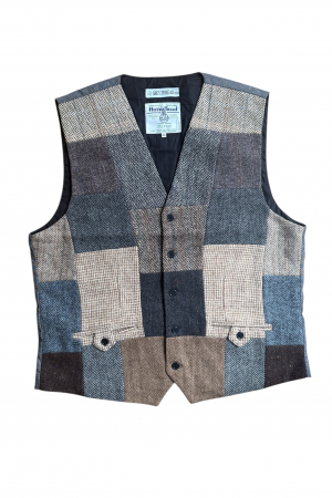 Upcycled Harris Tweed Patchwork Waistcoat (HTMWP2XL4)
