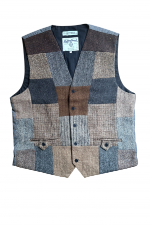 Upcycled Harris Tweed Patchwork Waistcoat (HTMWP2XL5)