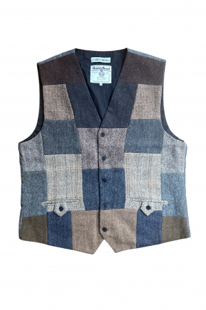 Upcycled Harris Tweed Patchwork Waistcoat (HTMWP2XL6)