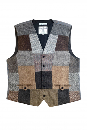 Upcycled Harris Tweed Patchwork Waistcoat (HTMWP3XL5)