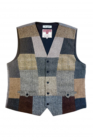 Upcycled Harris Tweed Patchwork Waistcoat (HTMWP3XL4)
