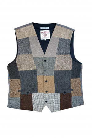 Upcycled Harris Tweed Patchwork Waistcoat (HTMWP3XL2)
