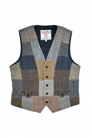 Upcycled Harris Tweed Patchwork Waistcoat (HTMWPS4)