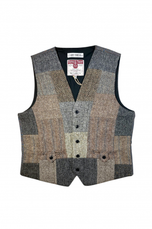 Upcycled Harris Tweed Patchwork Waistcoat (HTMWPM3)