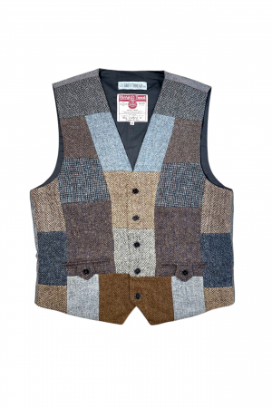 Upcycled Harris Tweed Patchwork Waistcoat (HTMWPM5)