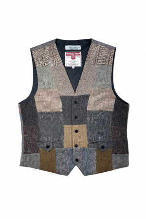 Upcycled Harris Tweed Patchwork Waistcoat (HTMWPM6)