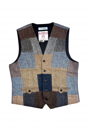 Upcycled Harris Tweed Patchwork Waistcoat (HTMWPL1)