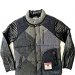 Upcycled Harris Tweed Jacket with Leather Sleeves (HTMJLSM5)