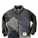 Upcycled Harris Tweed Jacket with Leather Sleeves (HTMJLSM7)