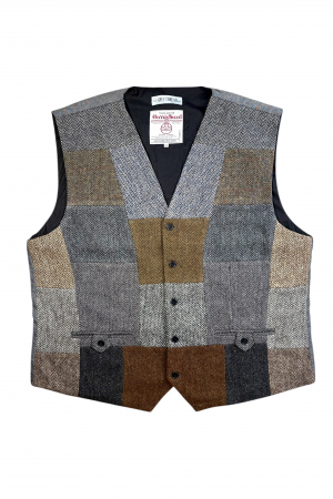 Upcycled Harris Tweed Patchwork Waistcoat (HTMWP5XL6)