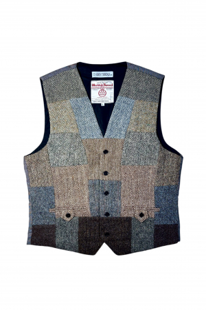 Upcycled Harris Tweed Patchwork Waistcoat (HTMWPL6)