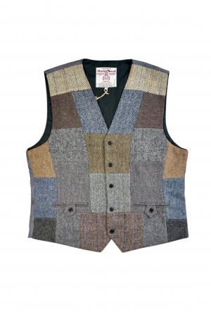 Upcycled Harris Tweed Patchwork Waistcoat (HTMWP2XL1)